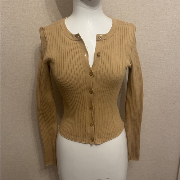Reformation Joanne Cotton Cardigan Brown - Size XS - Picture 4 of 7